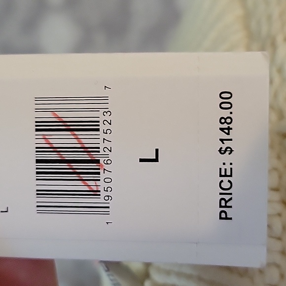 Vineyard Vines Striped Fisherman's Crew Sweater Large Cream and Navy - Picture 4 of 6